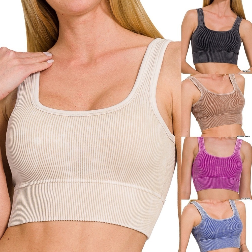 “ Aurora Bralette ” Cropped Ribbed Tank | Various Colors - Picture 1 of 10